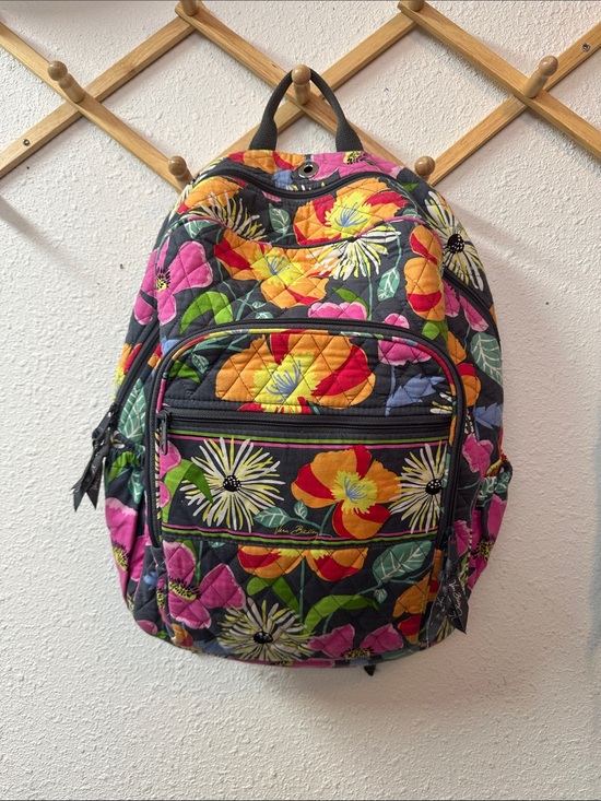 Vera Bradley Handbags - Vera Bradley Black Multi Floral Quilted Backpack with “Jazzy blooms”